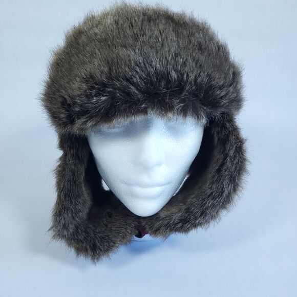 D&Y David & Young Trapper Hat Womens Faux Fur Accents Ear Flaps - Picture 3 of 11